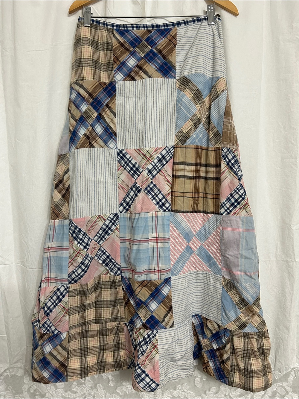 Vintage! Ralph Lauren Blue Label cotton patchwork flounce hem pockets! Size 6-8 - Picture 4 of 12